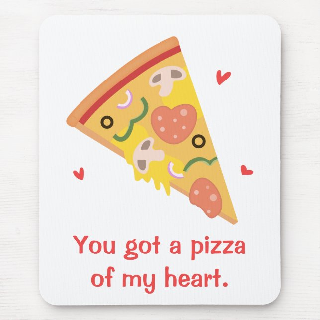 Tapis De Souris Pizza mignonne de mon coeur Pun Amour Humour (Devant)