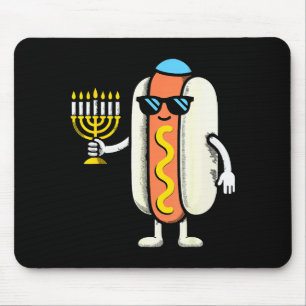 Tapis De Souris Pjs juifs hotdog drôle de nourriture Hanukkah pyja