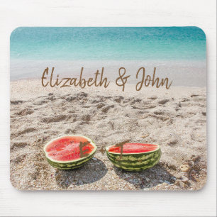 Tapis De Souris Plage adorable, sable, pastèque - Personnalisé