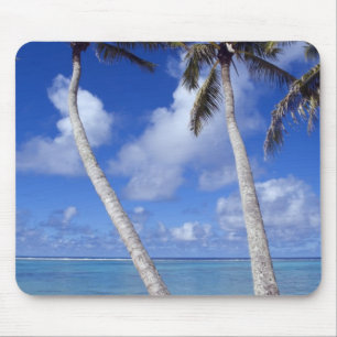 Tapis De Souris Plage bordée de palmiers Îles Cook