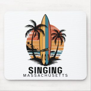 Tapis De Souris Plage chantante Machusetts Surf Surfiste