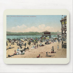 Tapis De Souris Plage de bain, Père Noël Cruz CA Style Vintage