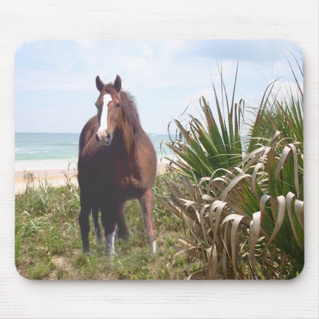 Tapis De Souris Plage de Mousepad de cheval (Devant)