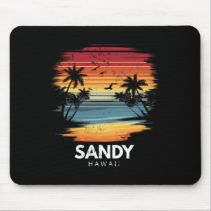 Tapis De Souris Plage de sable Hawaii Surfboard Surf vintage 