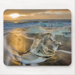 Tapis De Souris Plage de sable noir Jokulsarlon Sud Islande