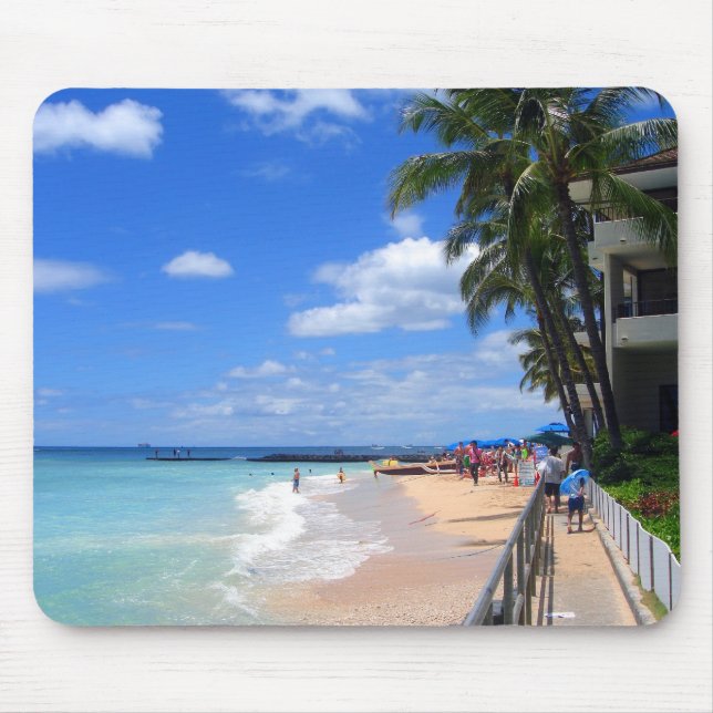 Tapis De Souris Plage de Waikiki, Oahu, Hawaï (Devant)
