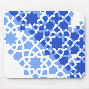 Tapis De Souris Plage d'été bleu carreaux marocains