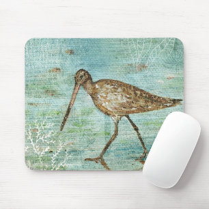Tapis De Souris Plage d'oiseaux côtiers Art côtier