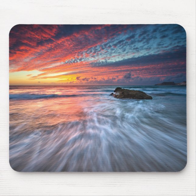 Tapis De Souris Plage en pierre spectaculaire du coucher du soleil (Devant)