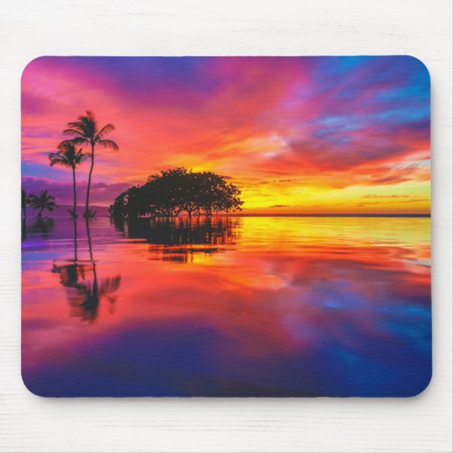 Tapis De Souris Plage majestueuse du coucher du soleil | Wailea, (Devant)