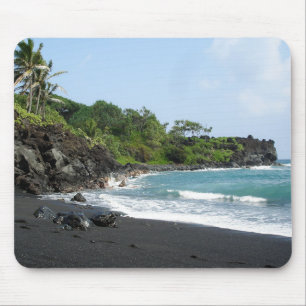 Tapis De Souris Plage noire volcanique de sable sur le mousepad