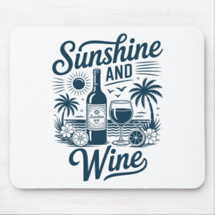 Tapis De Souris Plage Rétro des Années 70 Vin et Soleil Vacances V