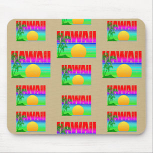 Tapis De Souris Plage Retro Hawaii Sunset