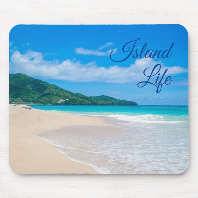 Tapis De Souris Plage tropicale de la belle vie d'île (Devant)