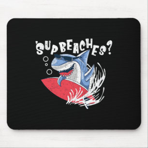 Tapis De Souris Plages Sup Funny Shark Summer Beach Lover Mème Va