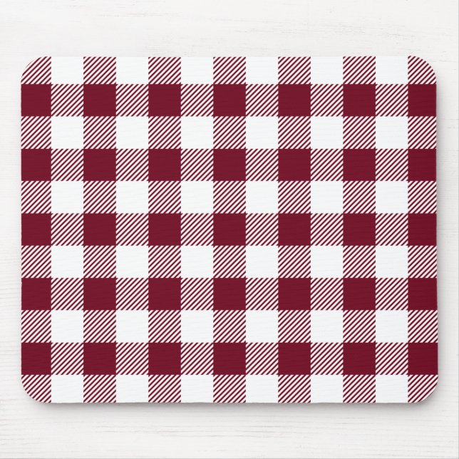 Tapis De Souris Plaid de Buffalo : Rouge foncé (Devant)