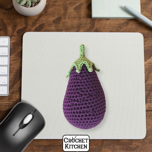 Tapis De Souris Plaisir Purple Moderne Minimale Crochet Eggplant (Créateur téléchargé)