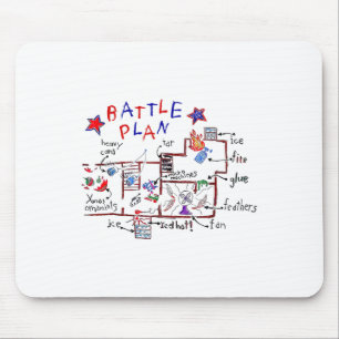 Tapis De Souris Plan de bataille amusant Noël Accueil Enfants Main
