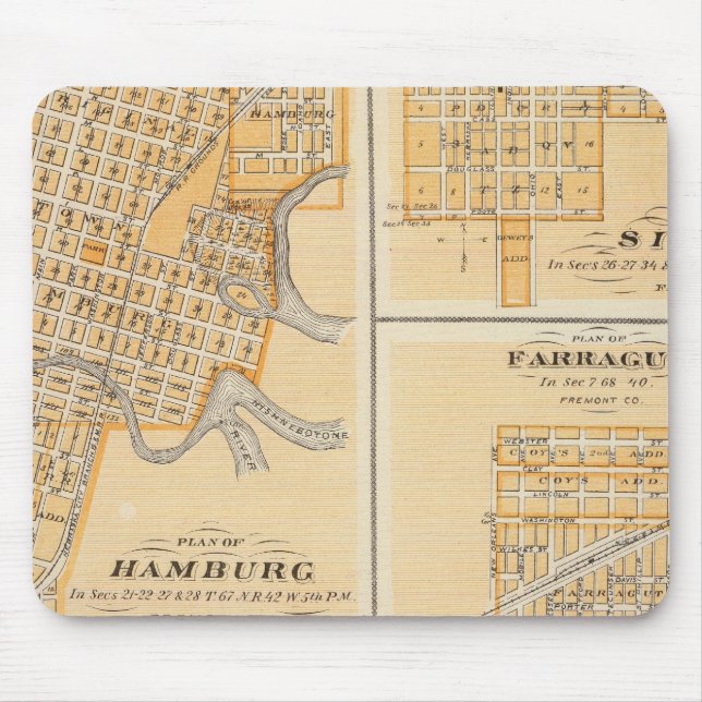 Tapis De Souris Plan de Hambourg, Sidney, Farragut (Devant)