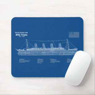Tapis De Souris Plan directeur du navire Titanic RMS ABD