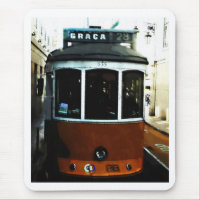 Plan rapproché de tram de Lisbonne