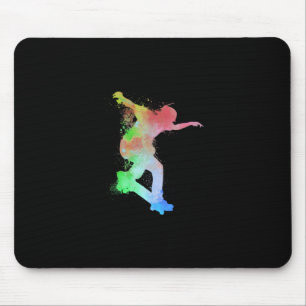 Tapis De Souris Planche à roulettes Skateur Splash d'eau Skateur -