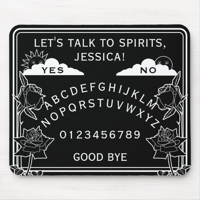 Tapis De Souris Planche de danse gothique noir blanc (Devant)