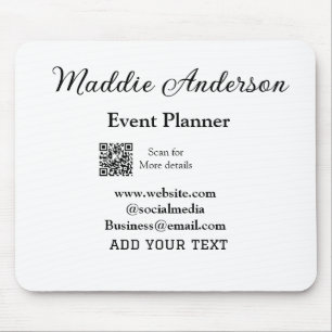 Tapis De Souris Planificateur d'événements ajouter nom Q R code dé