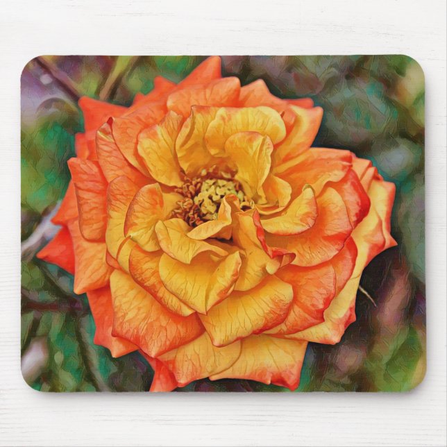 Tapis De Souris Plaque d'art Rose orange (Devant)