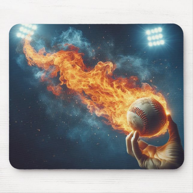 Tapis De Souris Plaque de baseball flamboyante (Devant)