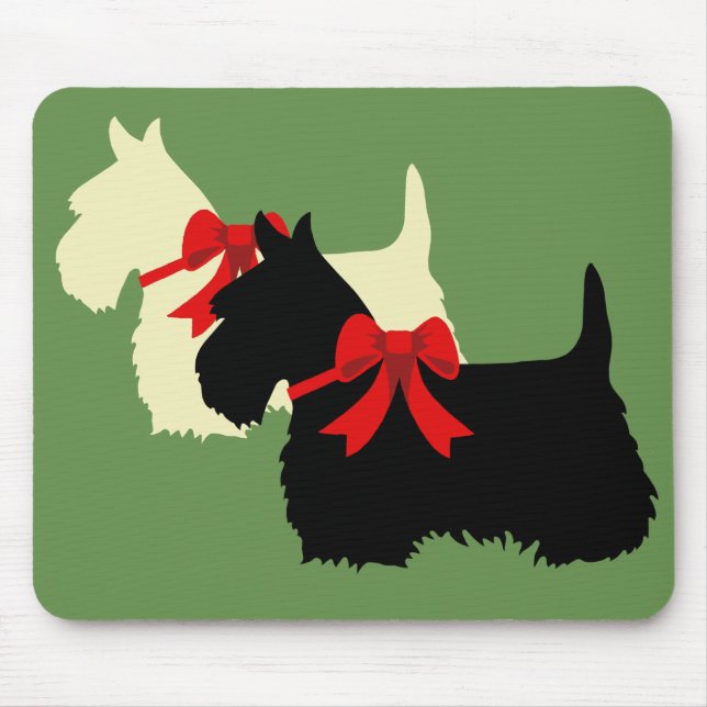 Tapis De Souris Plaque de silhouette écossaise noire/à blé Terrier (Devant)