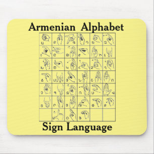 Tapis De Souris Plaque de souris arménienne alphabétique