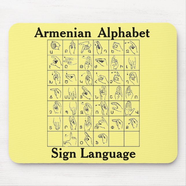 Tapis De Souris Plaque de souris arménienne alphabétique (Devant)