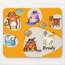 Plaque de souris avec chats comiques