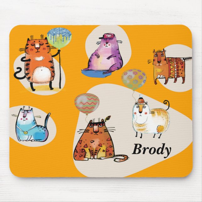Tapis De Souris Plaque de souris avec chats comiques (Devant)