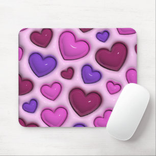Tapis De Souris Plaque De Souris Avec Coeurs Lustrés 3D