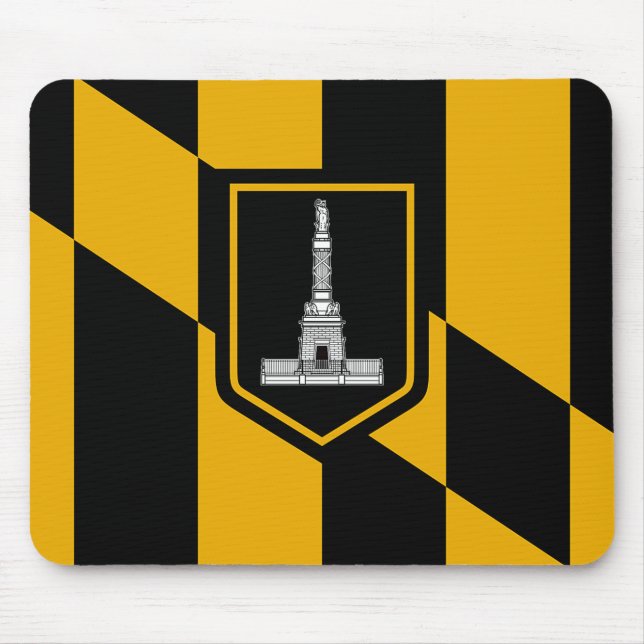 Tapis De Souris Plaque de souris avec Drapeau du Baltimore, Maryla (Devant)