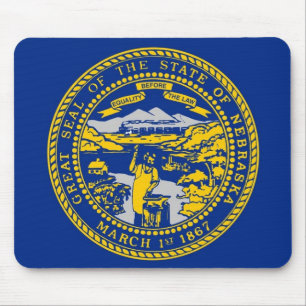 Tapis De Souris Plaque de souris avec Drapeau du Nebraska State - 