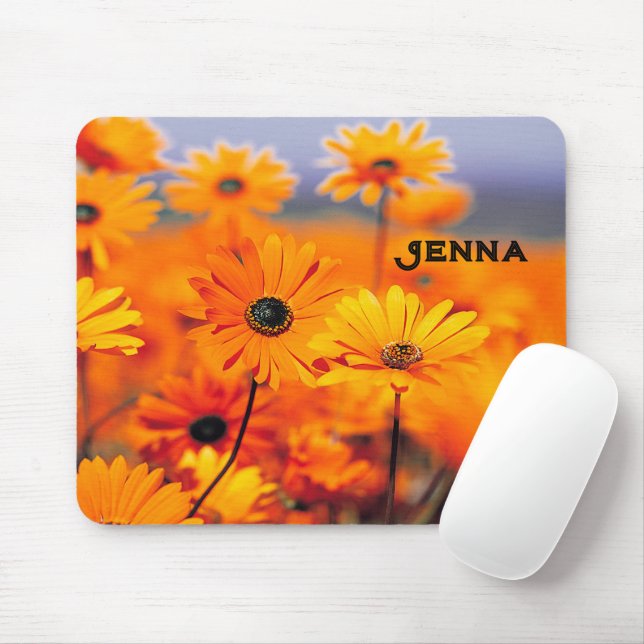 Tapis De Souris Plaque de souris avec marguerites de couleur or (Avec souris)