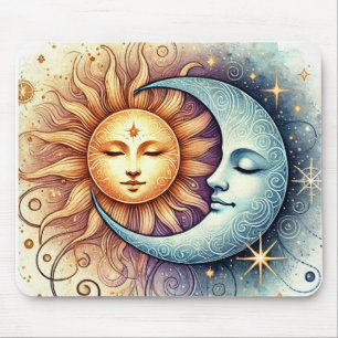 Tapis De Souris Plaque de souris céleste pour le soleil et la lune