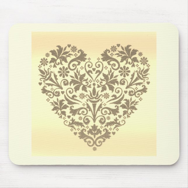 Tapis De Souris Plaque de souris design d'art cardiaque romantique (Devant)