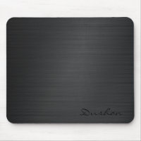 Plaque de souris en métal brossé noir