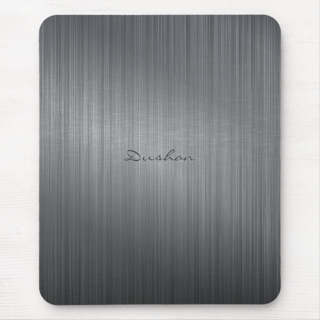 Tapis De Souris Plaque de souris en métal brossé noir (Devant)