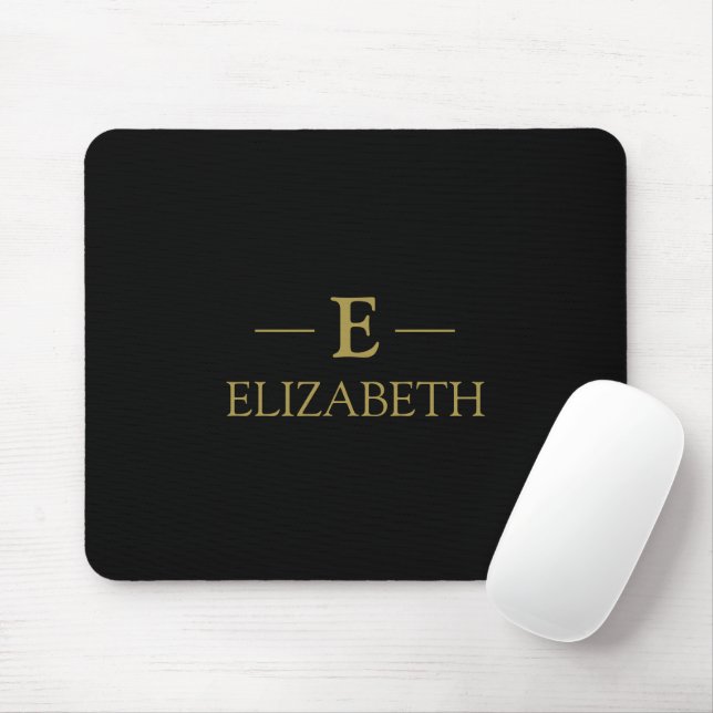 Tapis De Souris Plaque de souris Monogram noir et or - Accessoire  (Avec souris)