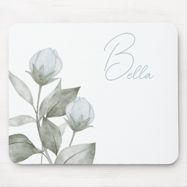 Tapis De Souris Plaque de souris personnalisée avec Roses bleus (Devant)