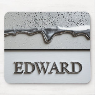 Tapis De Souris Plaque nominative Edward Chrome avec gouttes de mé