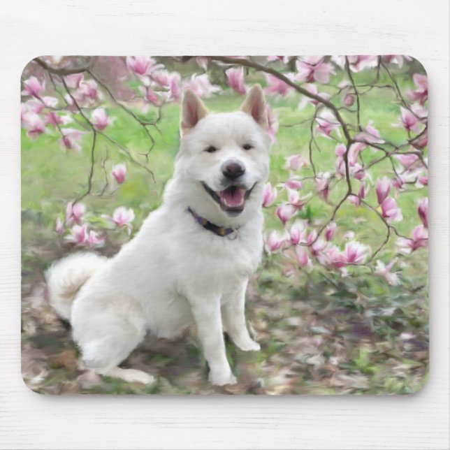 Tapis De Souris Plaque souris - Blanc Akita (Devant)