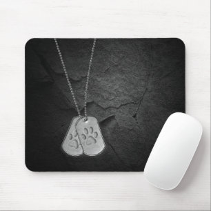 Tapis De Souris Plaques d'identification militaires avec empreinte