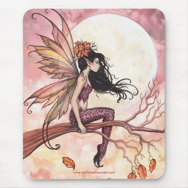 Tapis De Souris Pleine lune en automne Fairy Mousepad (Devant)