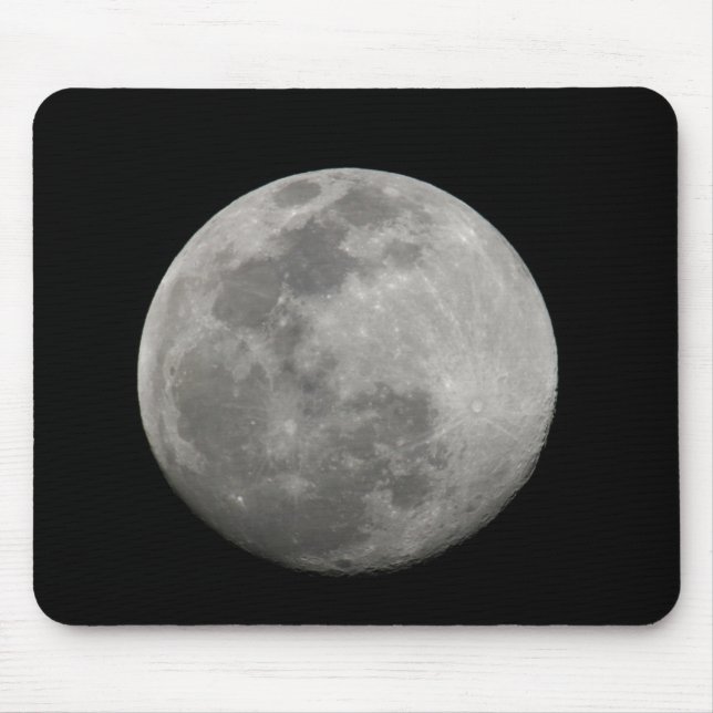 Tapis De Souris Pleine lune en noir et blanc. Crédit : Arthur (Devant)